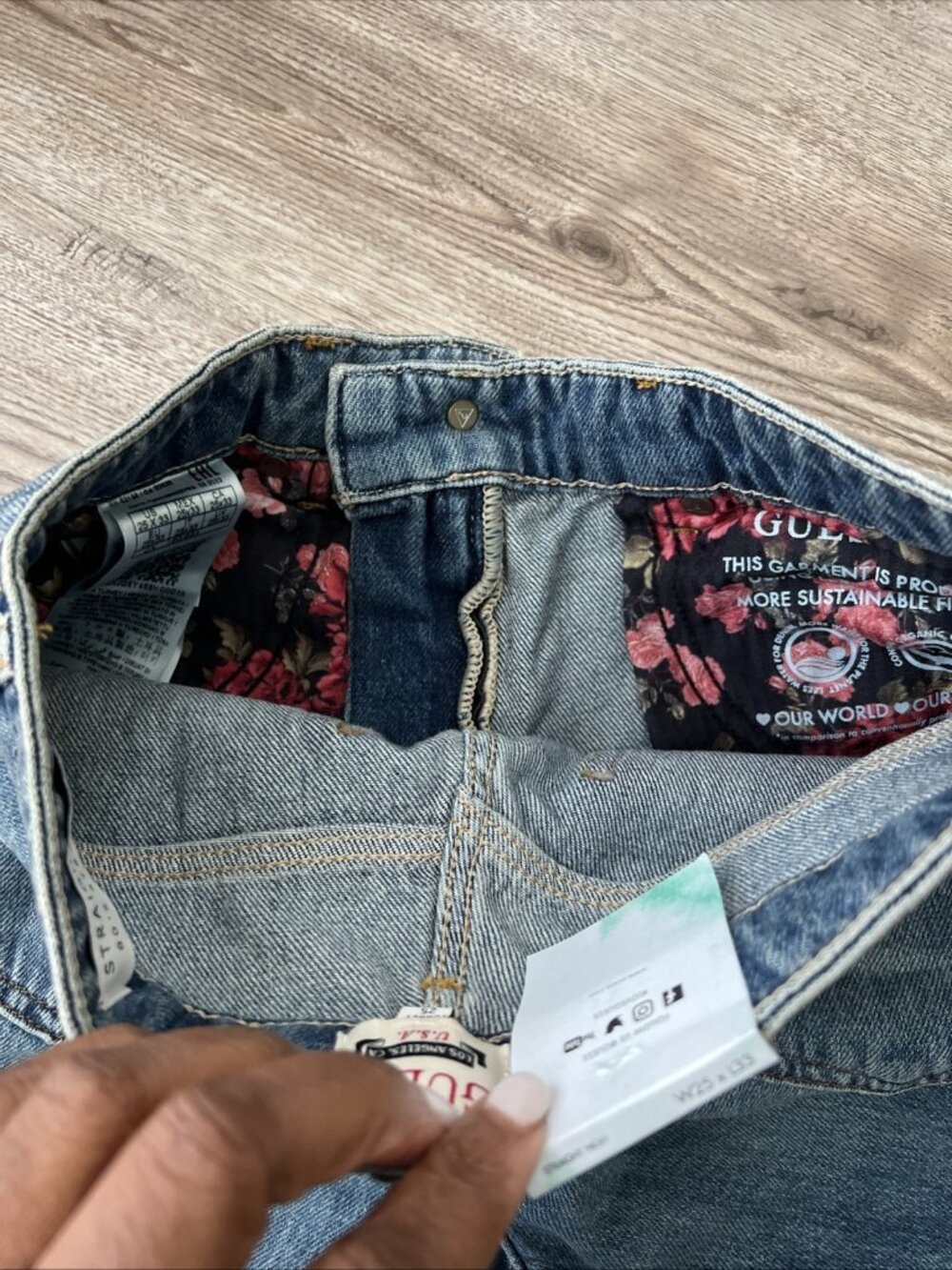 NWT Guess Straight High 80s Straight Jeans Womens 25 Medium Wash High Rise - Picture 16 of 16